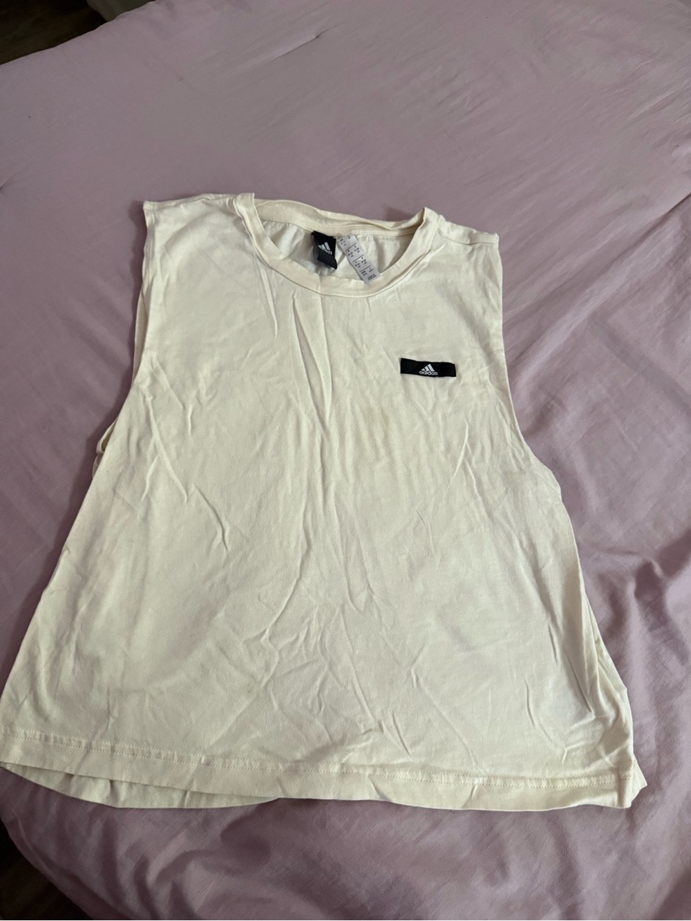 adidas Women’s Off-White Sleeveless Tank Top